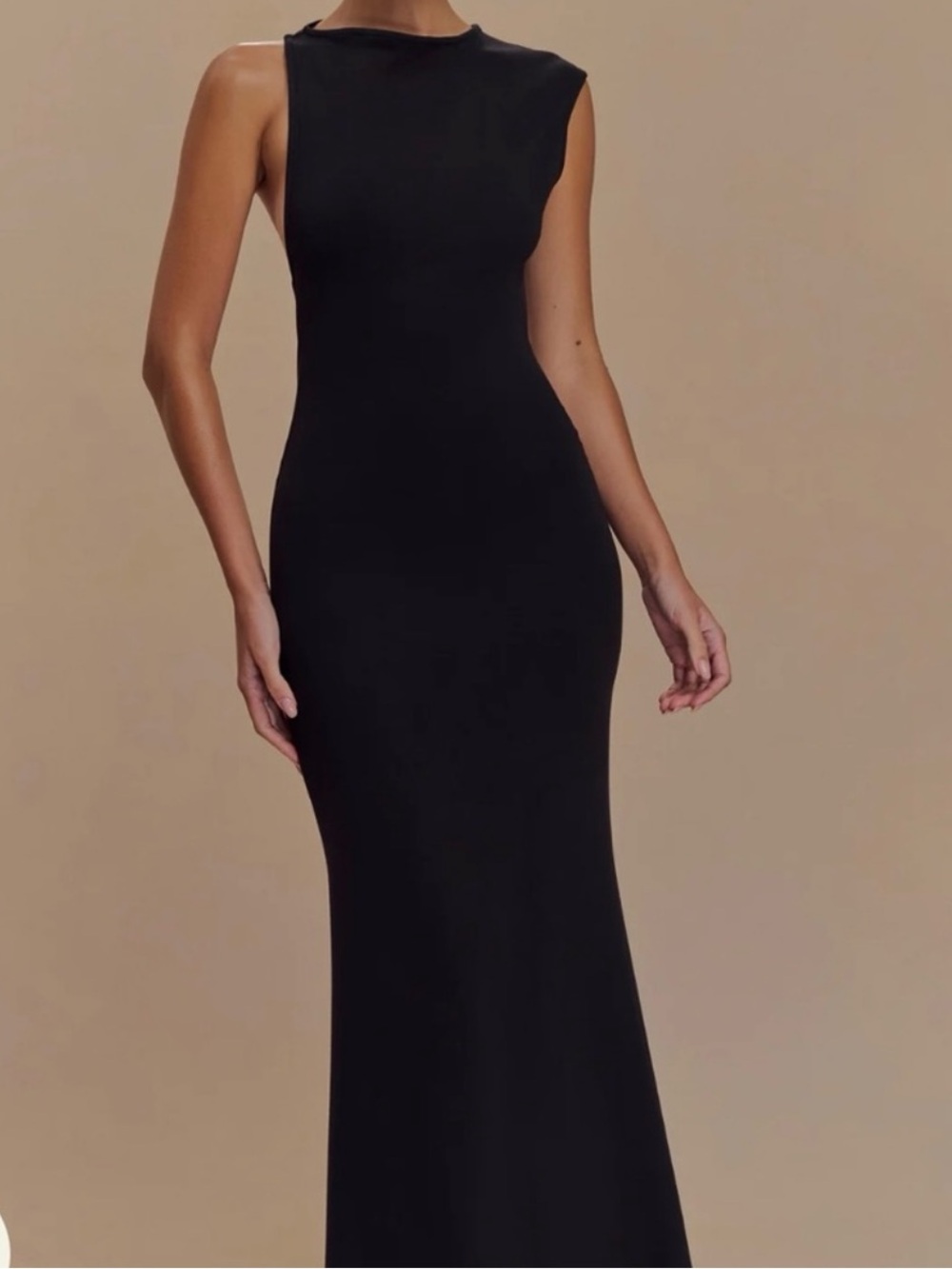 NWT Meshki Katerina Scuba Jersey Cut Out Maxi Dress Small Black - Picture 2 of 6